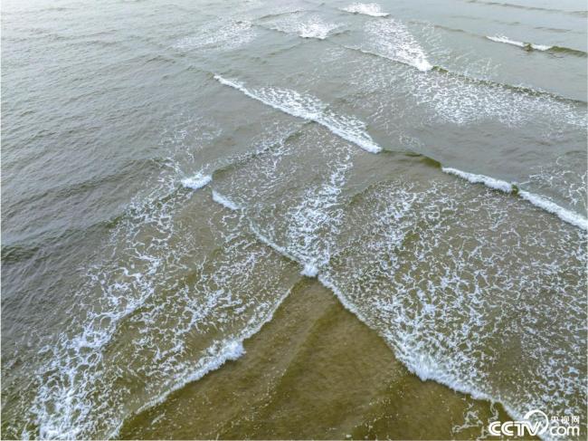 廣東茂名：海灘現(xian)交叉潮景觀